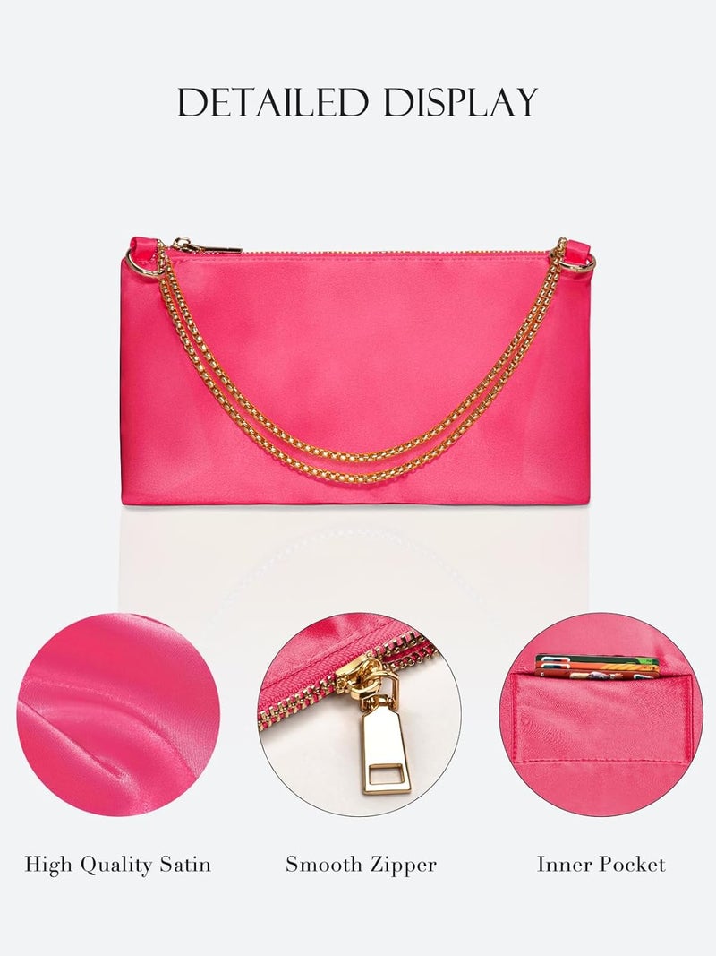 oscaurt Women's Evening Handbag Satin Shoulder Bag Purse for Prom Engagement Cocktail Party Wedding - Image 3